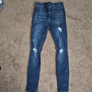 Hollister Blue Skinny Distressed Jeans